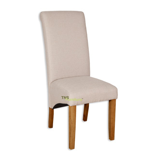 Natural Fabric Skirt Dining Chair